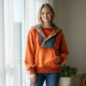 Easel WashedMulti Color Thread Hoodie Pullover Size Small